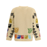 Cardigan with Le Chat de la Maison jacquard motif