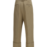 Cotton gabardine Pants with double pleats