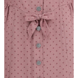 Polka Dot Midi Dress with Ruffles
