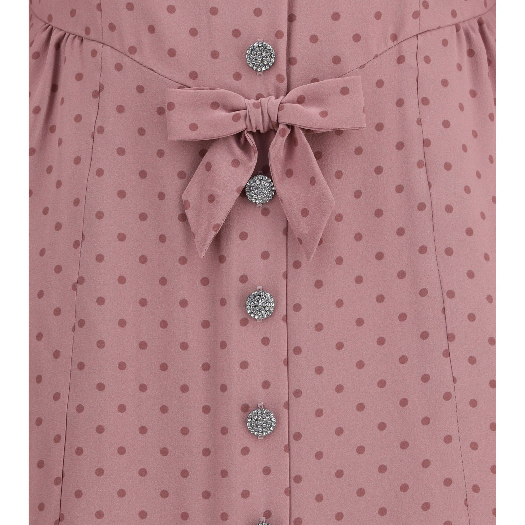 Polka Dot Midi Dress with Ruffles