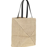 Puzzle XL raffia Tote Bag