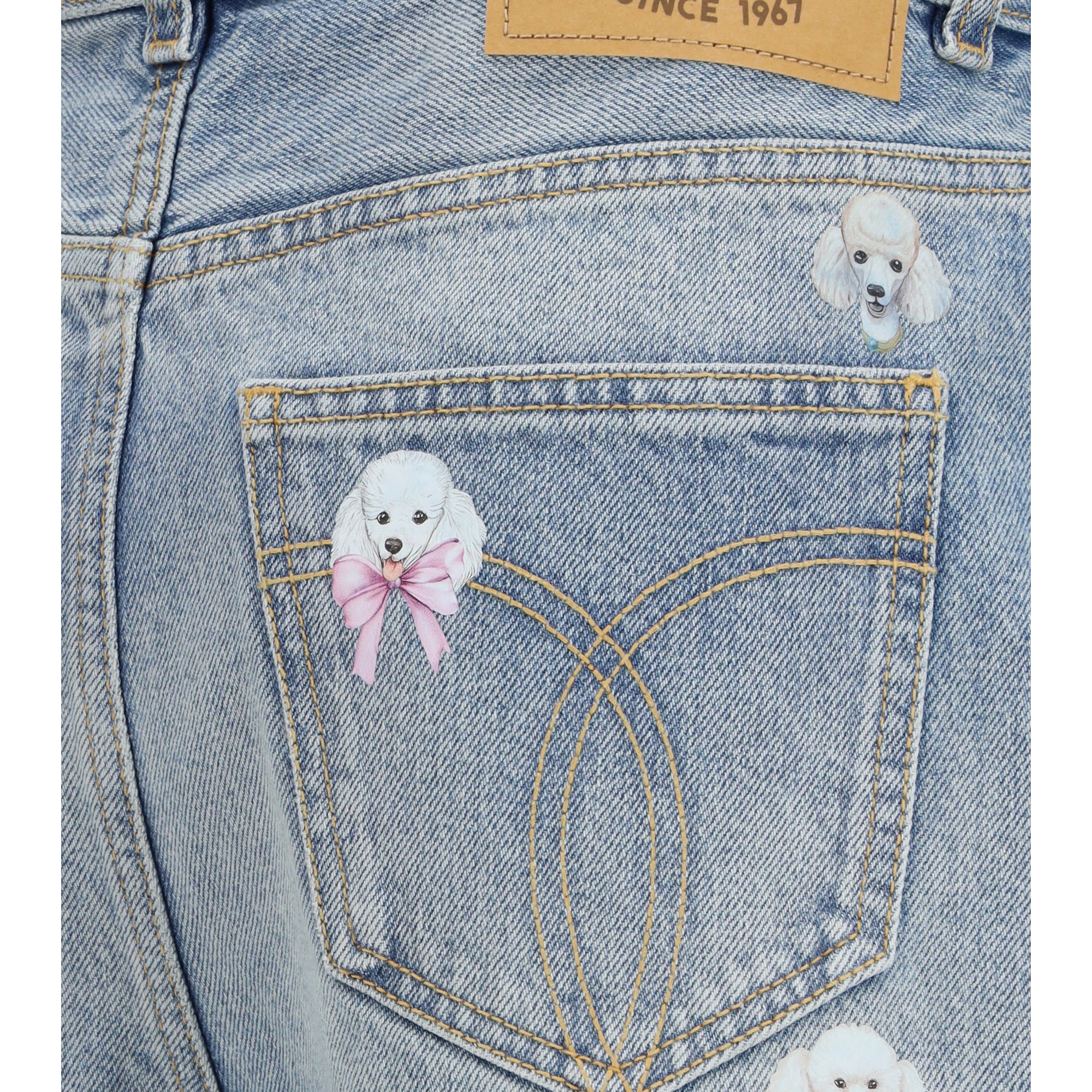 Poodle-print baggy Jeans