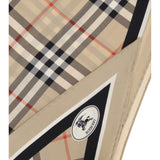 Check silk Scarf with Knight Stamp