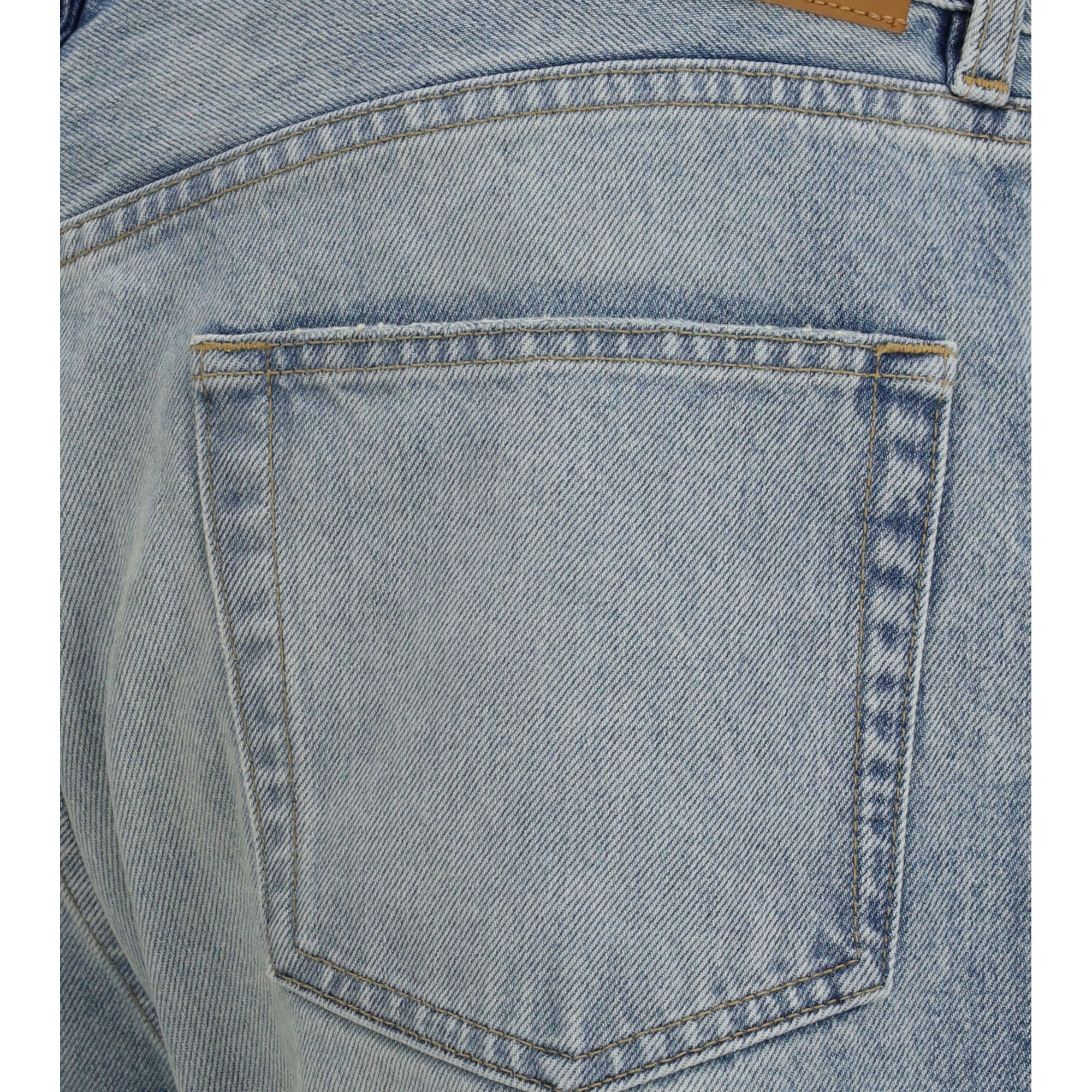 Cotton Denim Jeans with stonewashed finish