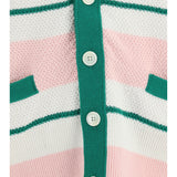 Classic stripe seed stitch V Neck Cardigan