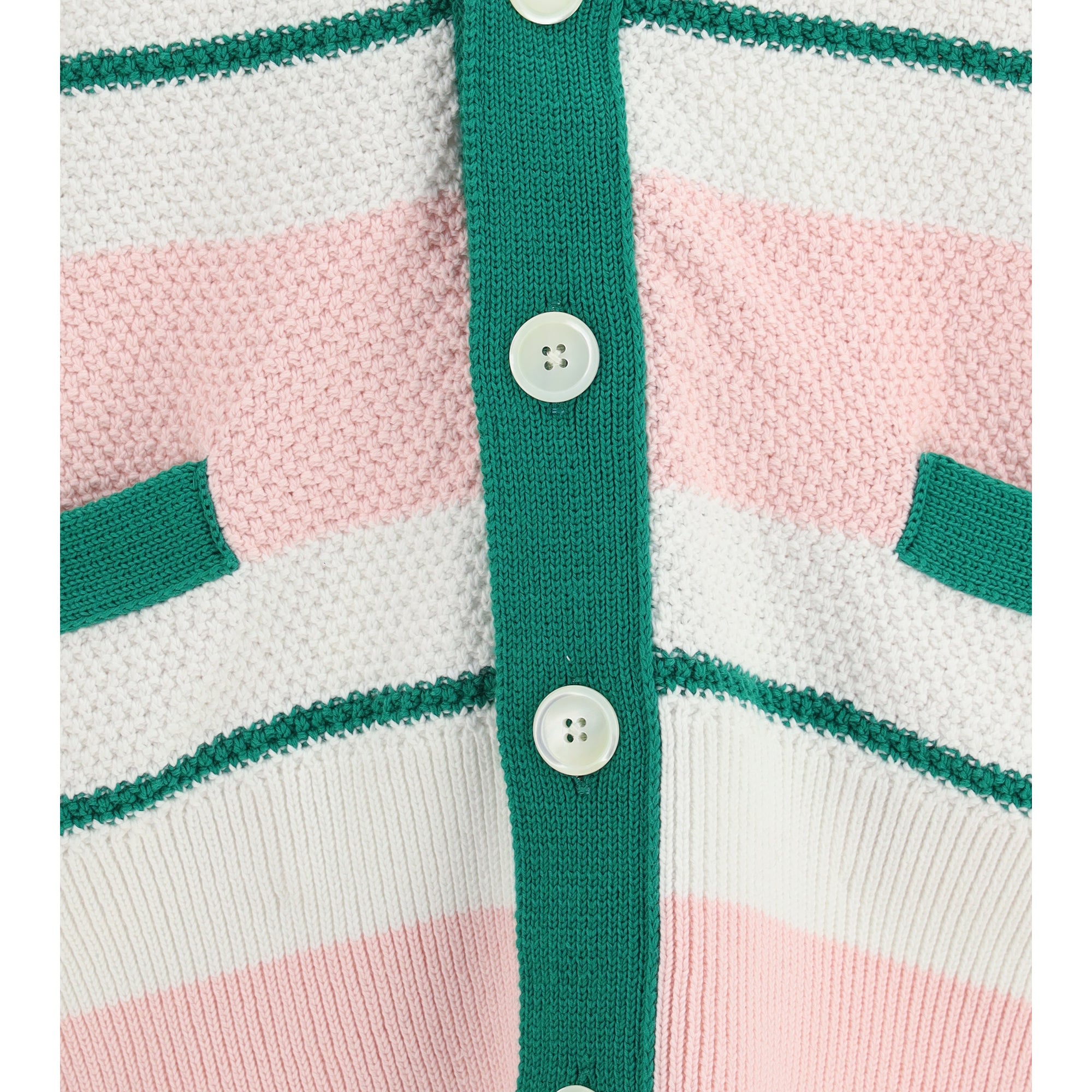 Classic stripe seed stitch V Neck Cardigan
