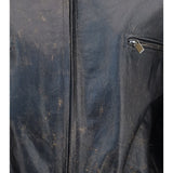 Vintage leather Jacket with drawstring