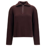 Ribbed zip Sweater