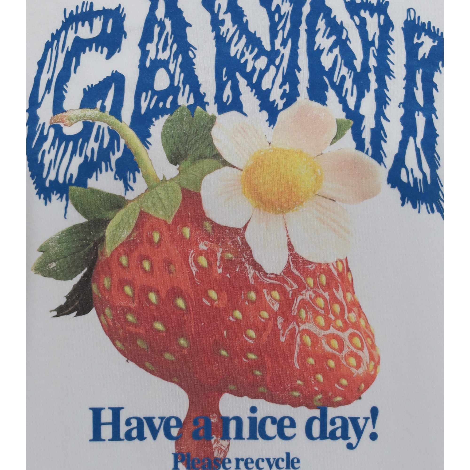 Strawberry long-sleeve cotton T-shirt