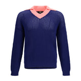 Ribbed V-neck Sweater with FF motif