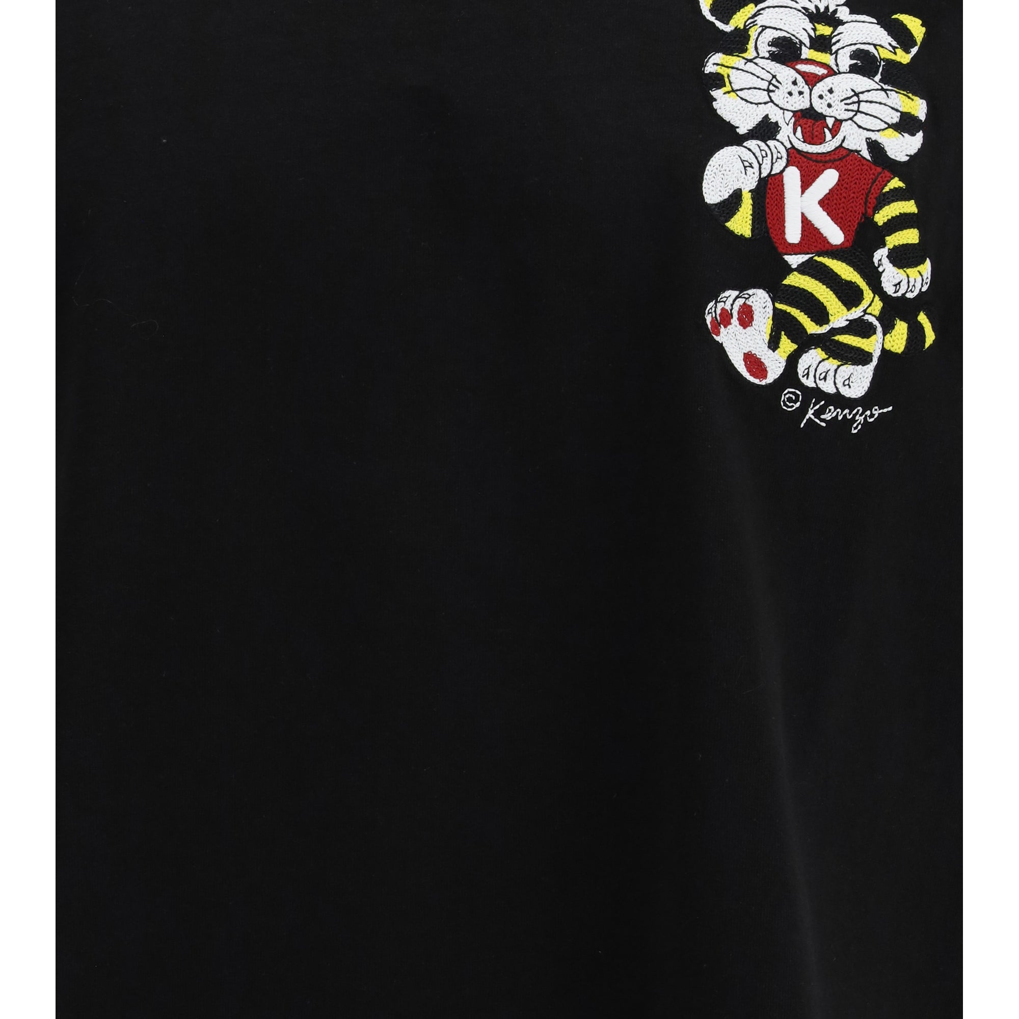 Wild Tiger motif embroidered on the chest oversized T-shirt