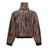 Perforated zip Cardigan