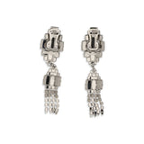 Silver-colored crystal drop Earrings