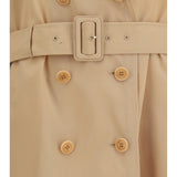 Double-breasted Trench in georgette bonded with silk chiffon