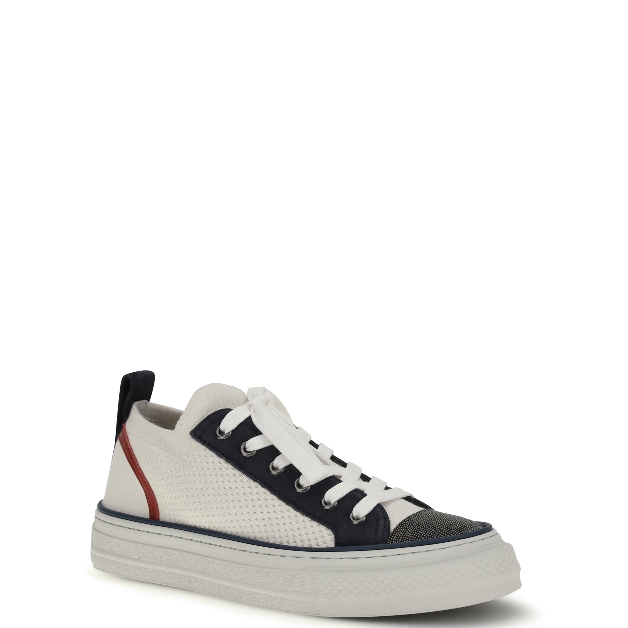 Cotton knit and suede Sneakers with Precious Toe