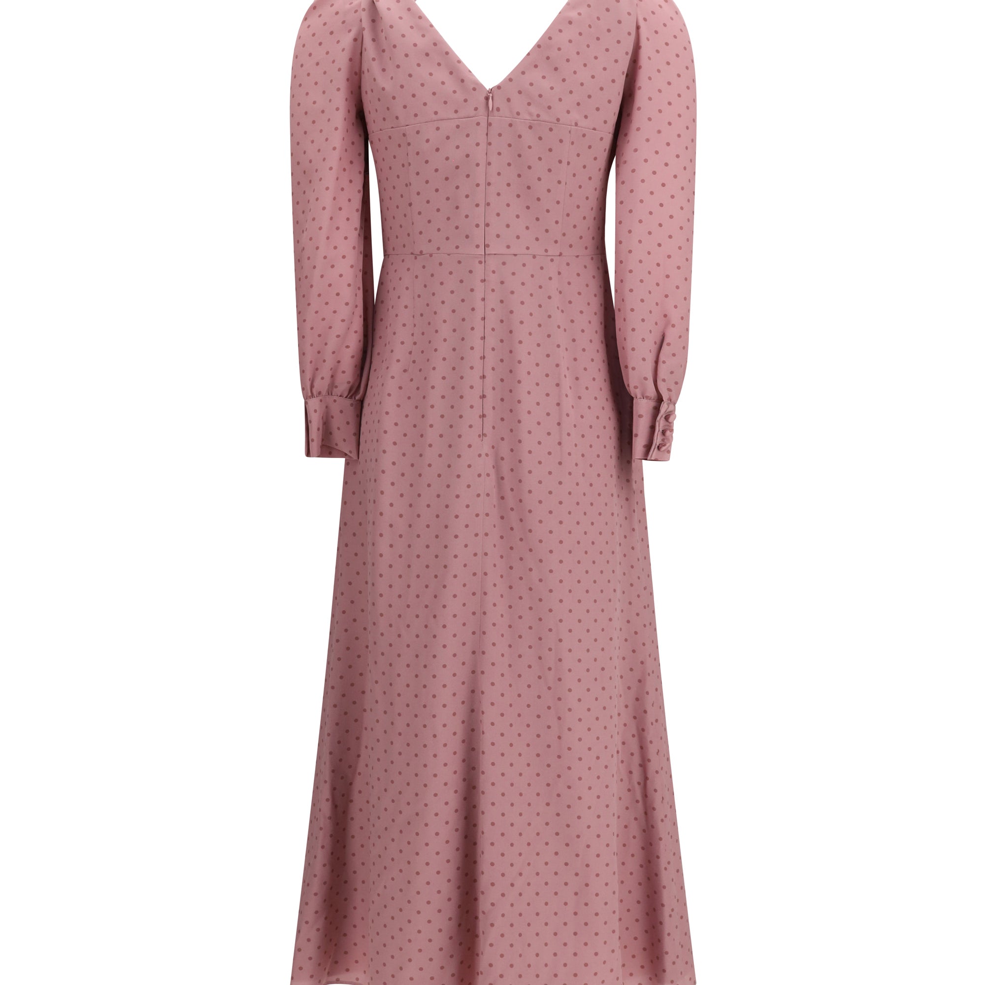 Polka Dot Midi Dress with Ruffles