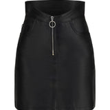 Leather mini Skirt with zip