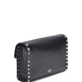 Rockstud mini Shoulder Bag in garnet calfskin