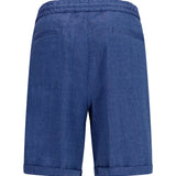 Linen and virgin wool chevron Bermuda Shorts