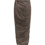 Draped silk midi Skirt
