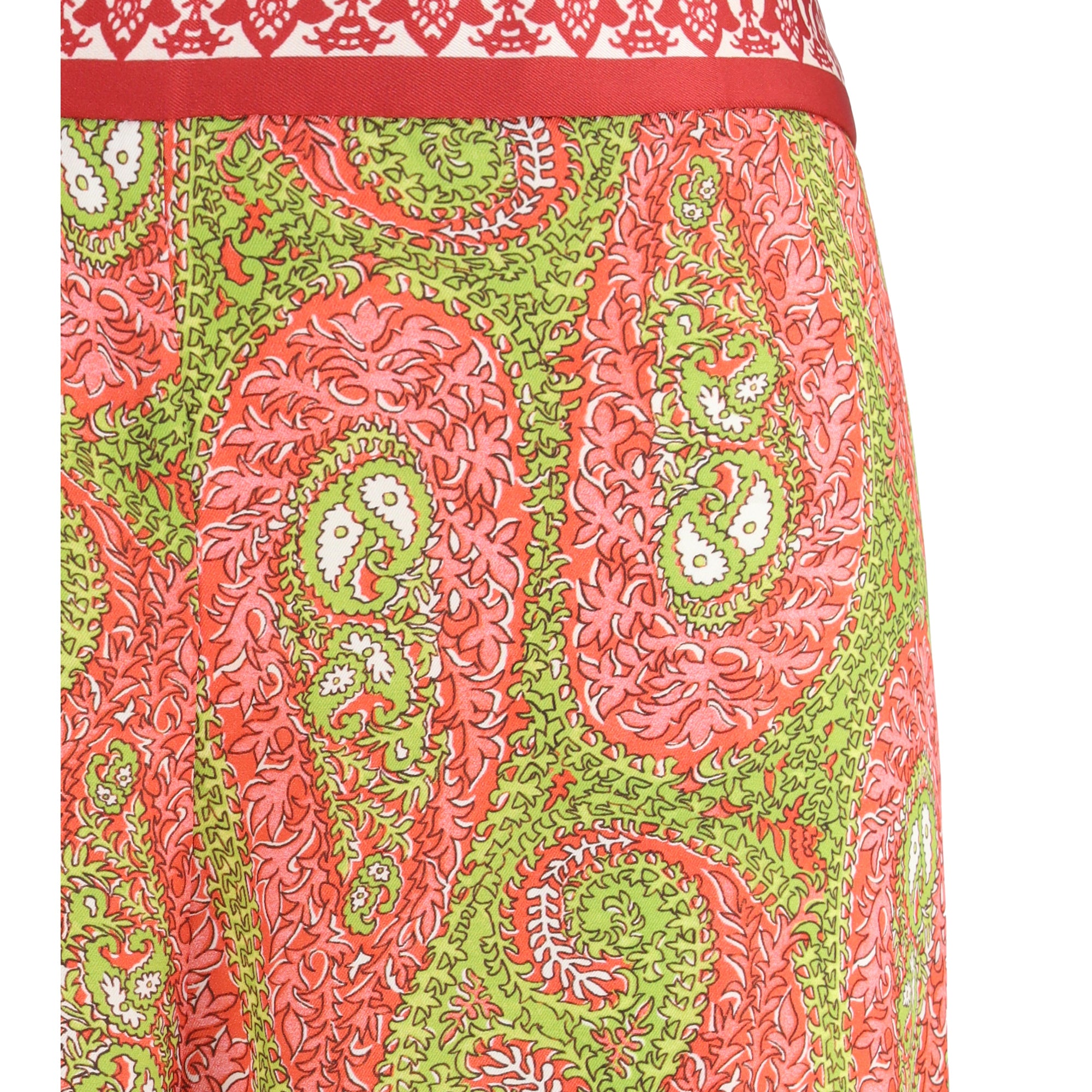 Bootcut Pants with placed paisley foliage print