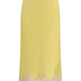 Satin midi Skirt with lace inserts