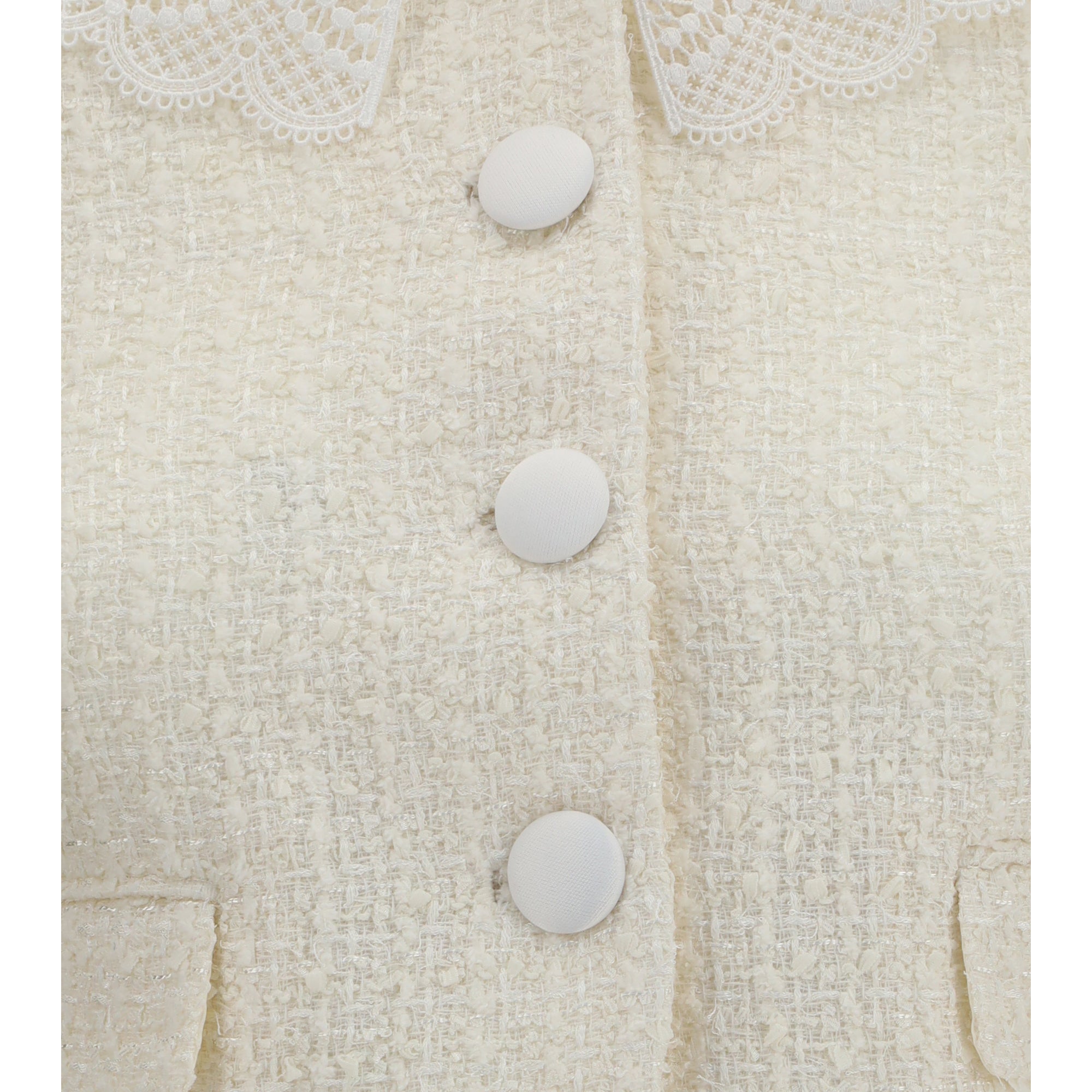 Bouclé Jacket with lace collar