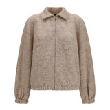 Oversized bouclé yarn Bomber Jacket with lurex