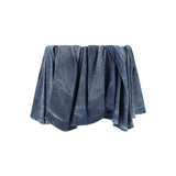 Asymmetrical denim patterned Skirt