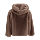 Hooded Jacket in eco-fur