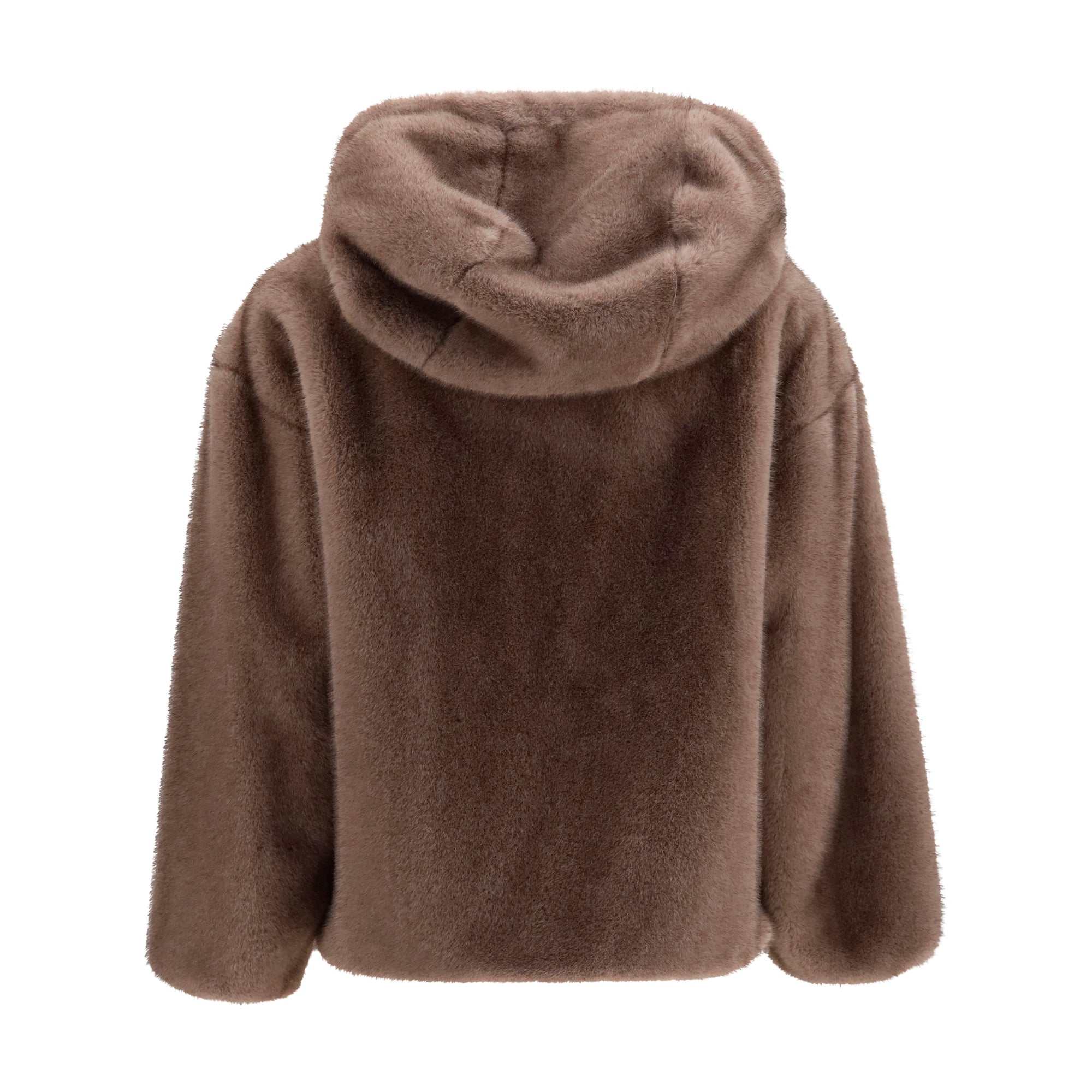 Hooded Jacket in eco-fur