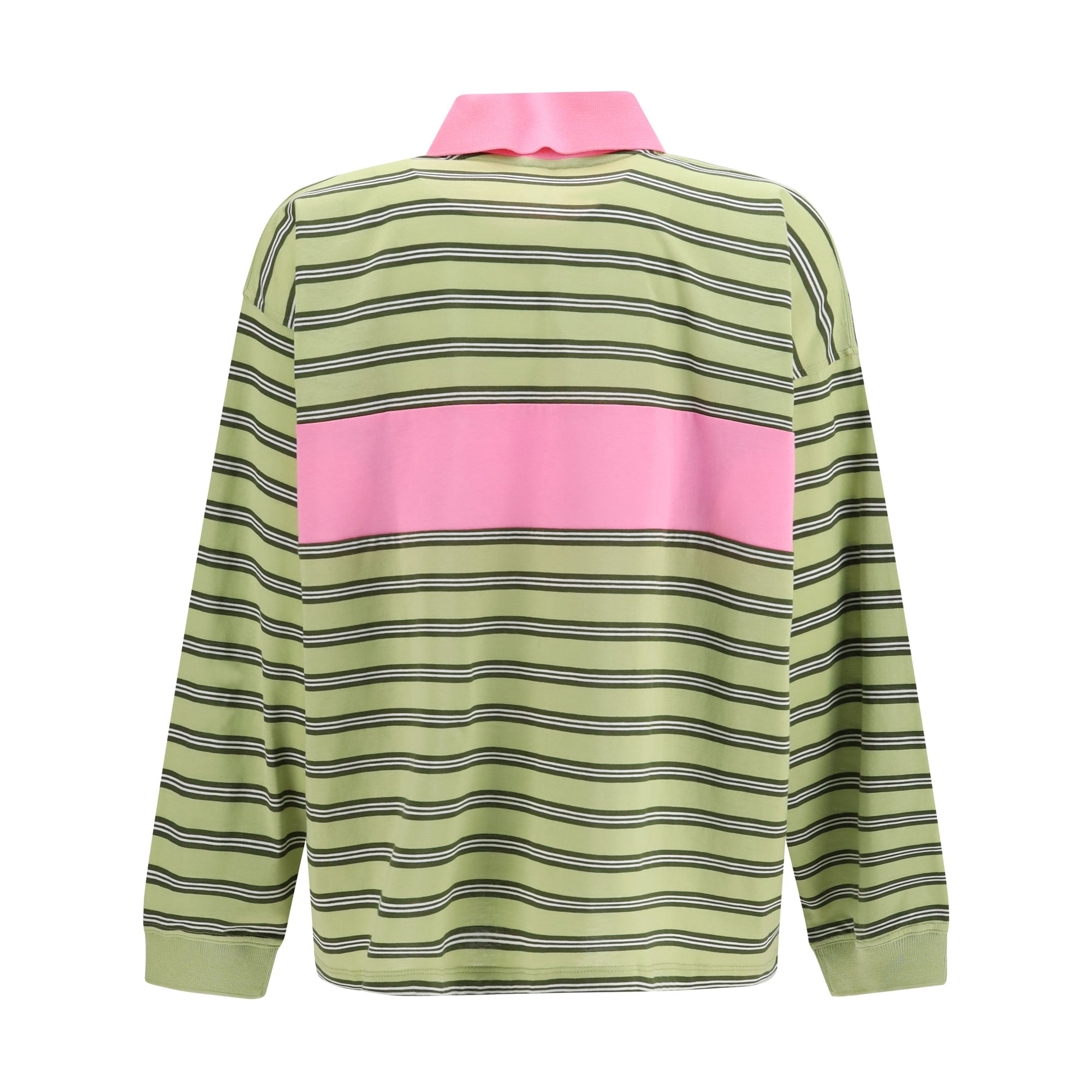 Striped intarsia cotton Polo with embroidered logo