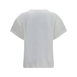 Cotton T-shirt with sheer sleeves and side panels