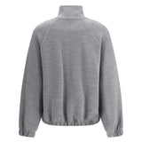 Sweatshirt in double wool and cotton jersey