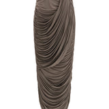 Draped silk midi Skirt
