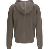 Ribbed virgin wool knit Hoodie