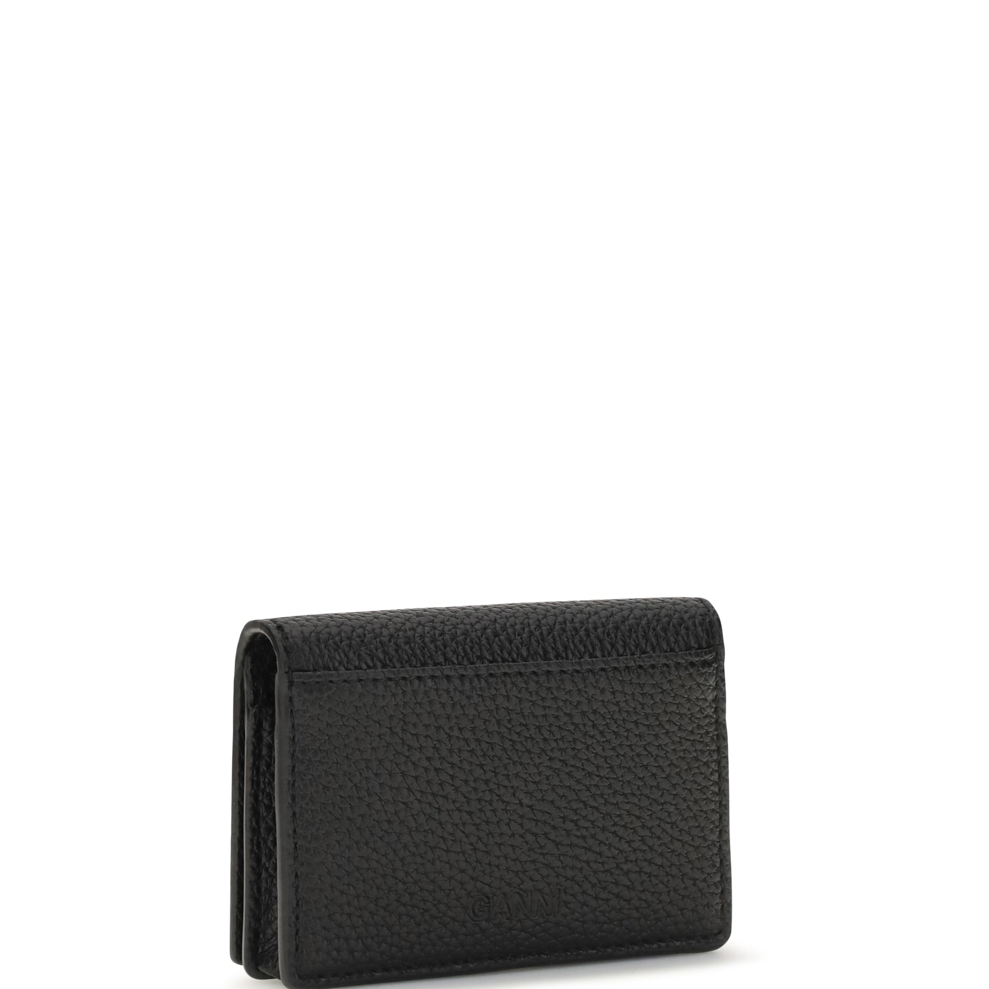 Ganni Bou Card Holder With Flap Grained
