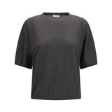 Short-sleeve cashmere and silk Sweater