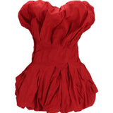 Draped mini Dress with balloon hem