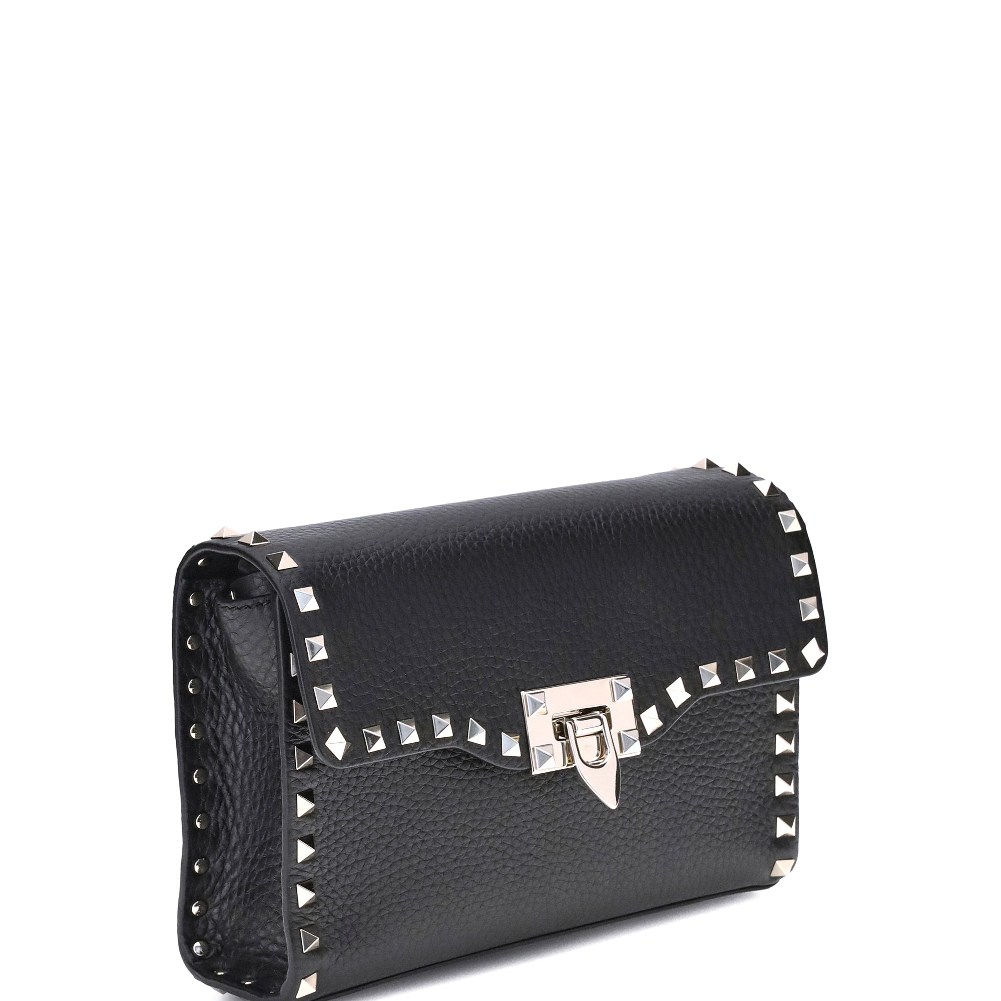 Rockstud mini Shoulder Bag in garnet calfskin