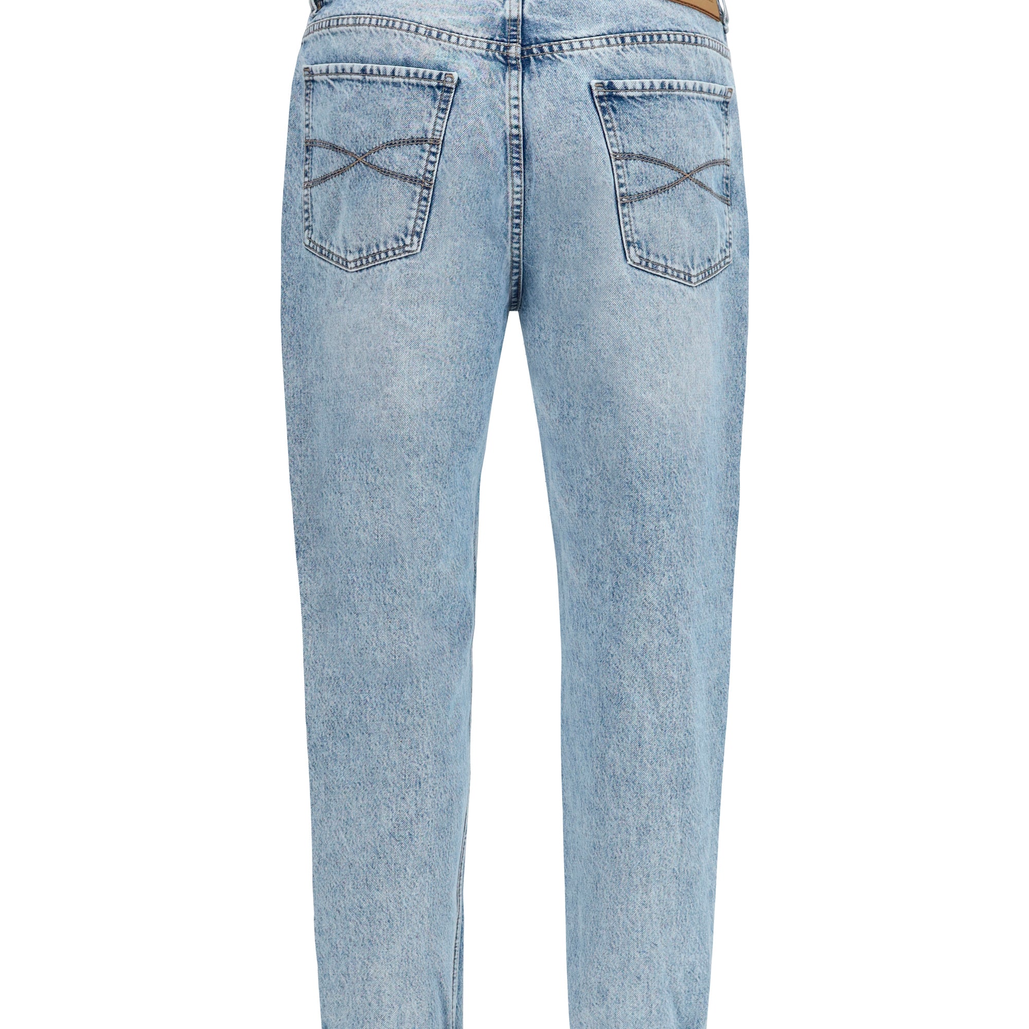 Straight-leg turn-up Jeans