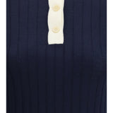 Short sleeve Polo in virgin wool and cashmere with accessory detail