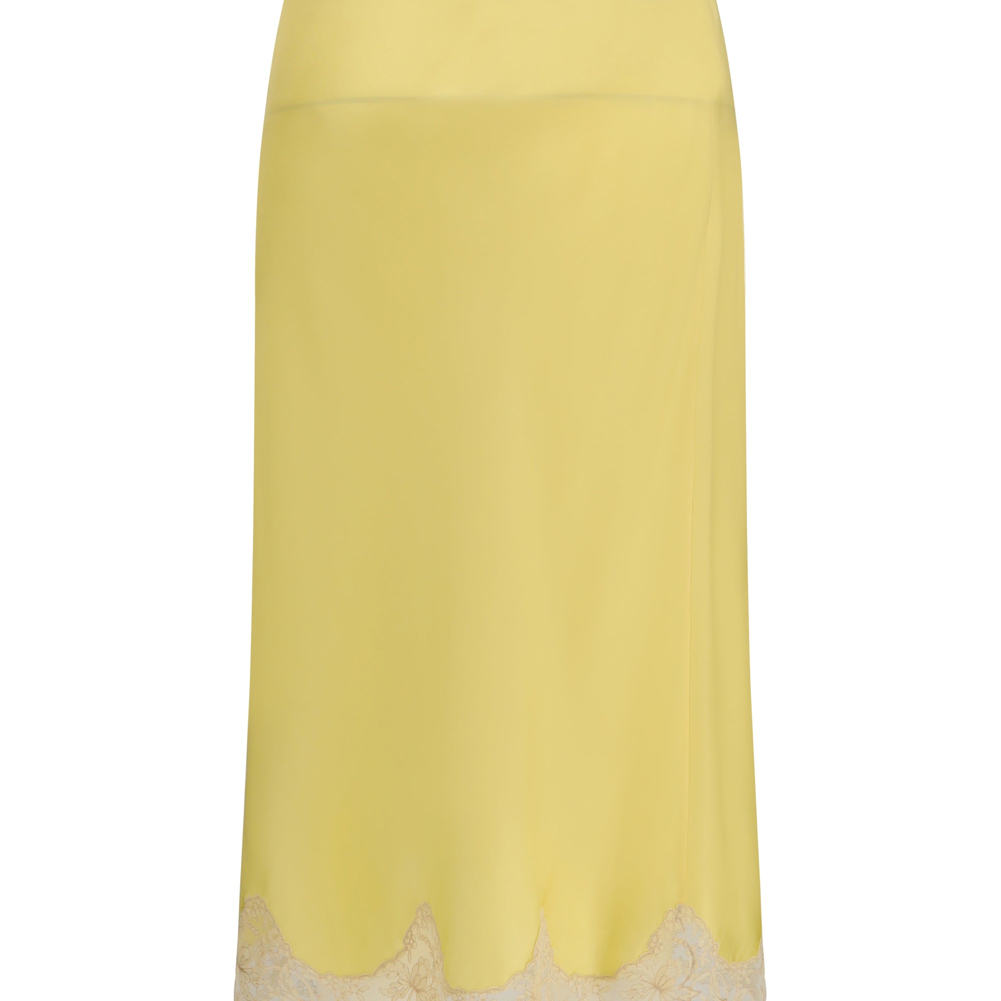 Satin midi Skirt with lace inserts
