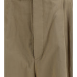Cotton gabardine Pants with double pleats