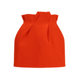 Silk Mini Skirt with ruffled waist