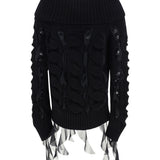 Rouched Turtleneck Sweater
