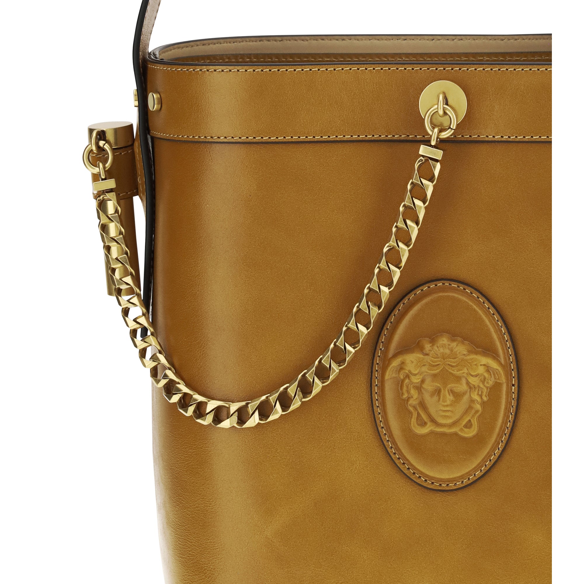 Small leather Pivot Bucket Bag