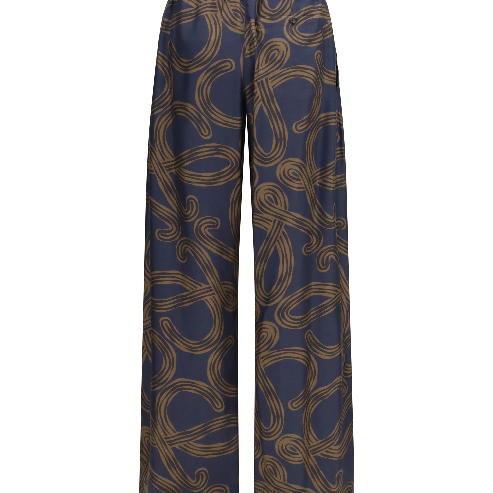 Lightweight printed silk twill Pants