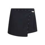 Satin mini Skirt-Shorts with logo trim