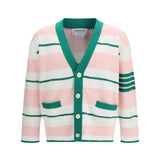 Classic stripe seed stitch V Neck Cardigan